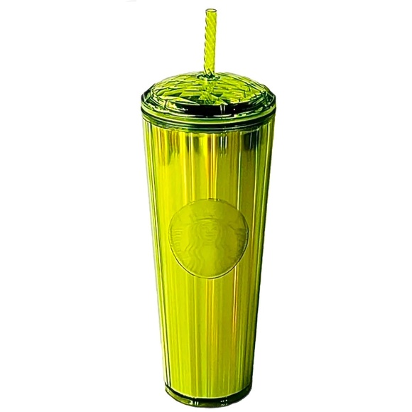 Starbucks Lime Kaleidoscope Iridescent Dome Tumbler Cold Cup 24oz Venti 2023 NWT - Picture 2 of 7